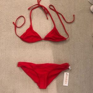 Frankies red triangle bikini, never worn!